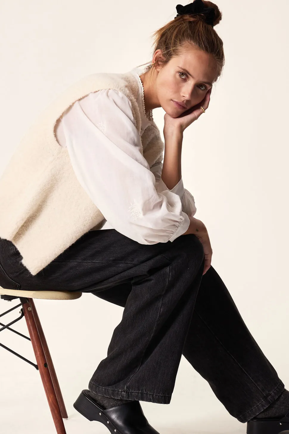 Gilet sans manches Achille Ecru