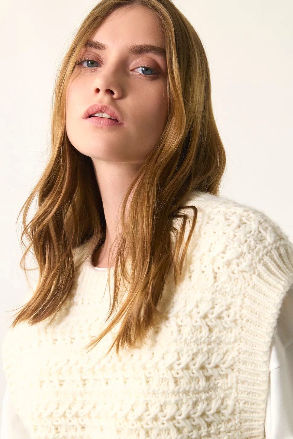 Pull sans manches Astrid Creme