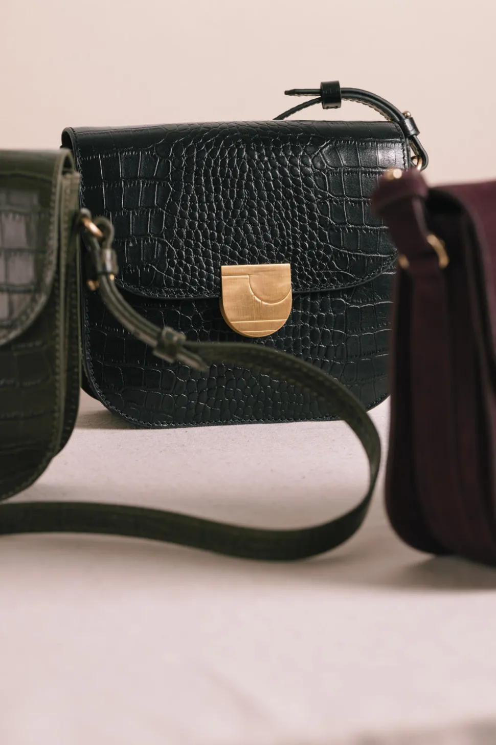 Sac Lenny croco Noir